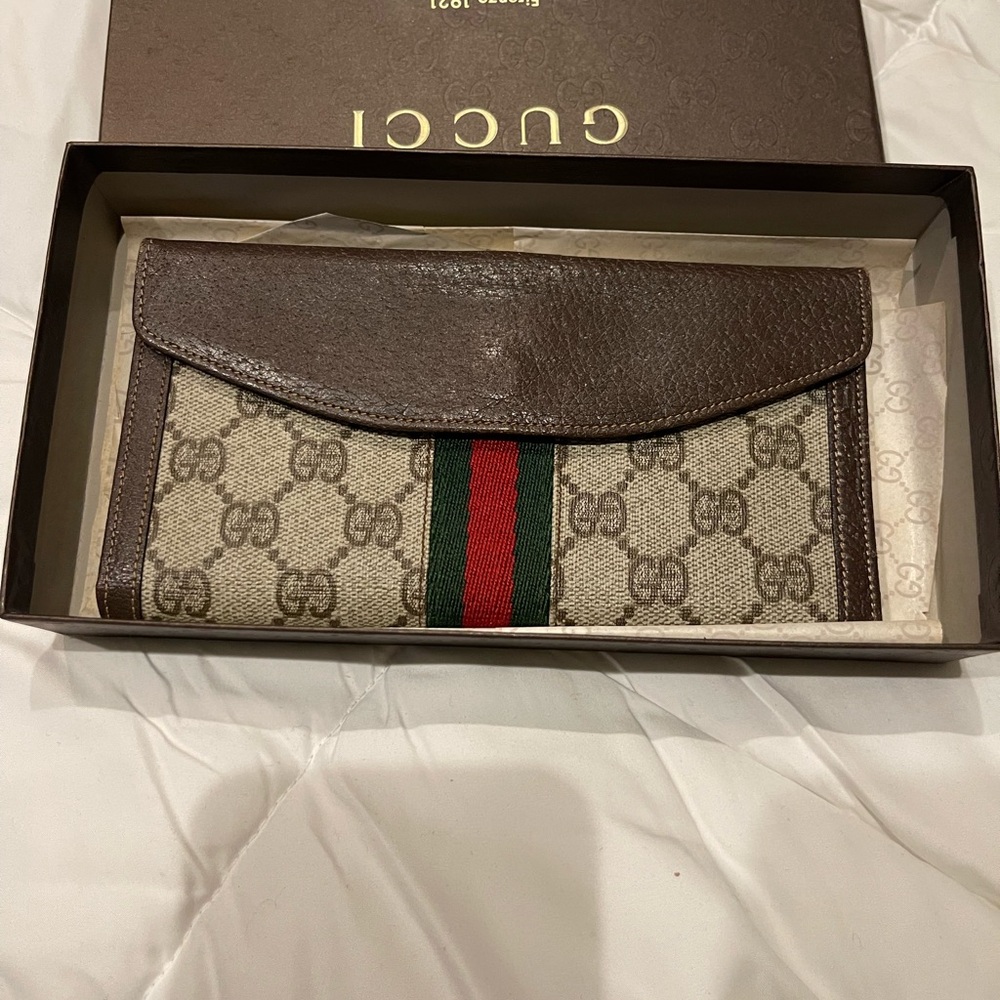 Gucci Brown and Beige Wallet